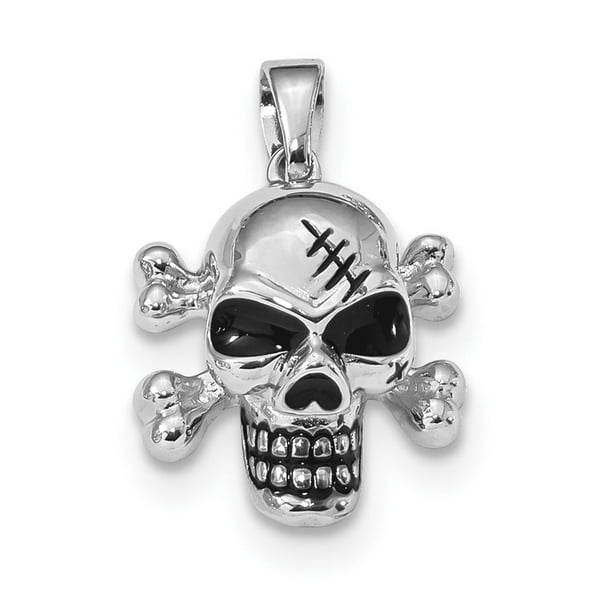 925 Sterling Silver Antiqued Skull Pendant 